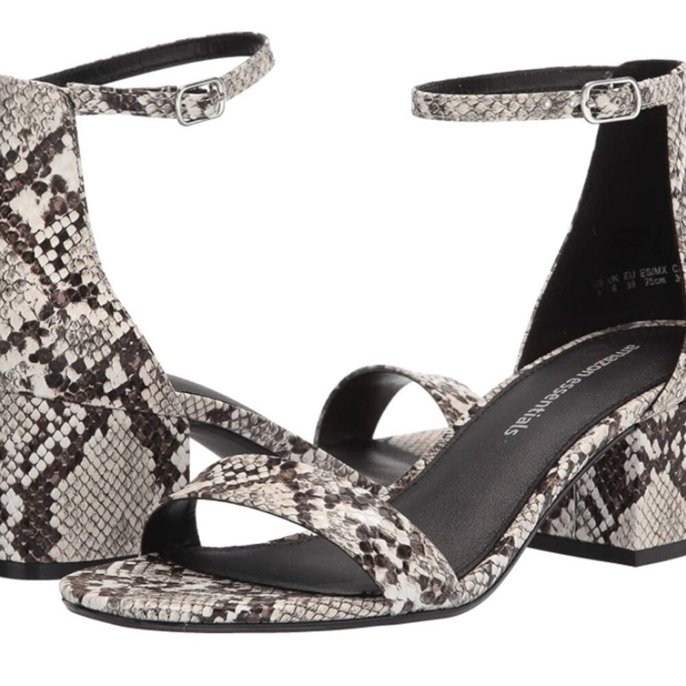 Faux Snake Skin Heeled Sandal- Size 6.5